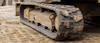Close up of excavator tracks